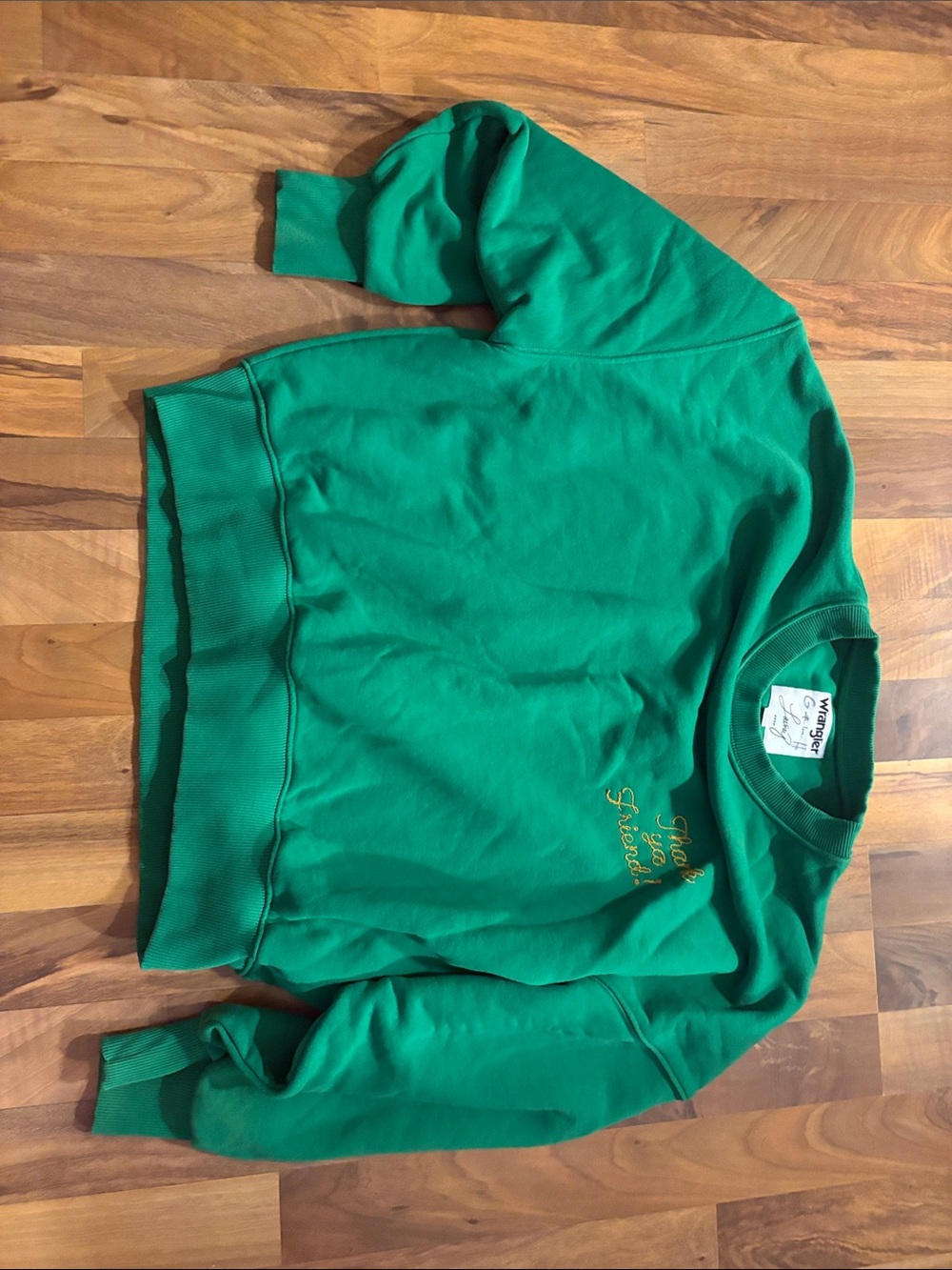 Wrangler Emerald Green Crewneck Sweatshirt with Gold Script